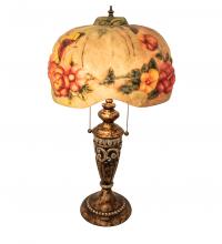 Meyda White 253493 - 27&#34; High Puffy Butterfly & Flowers Table Lamp