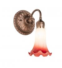 Meyda White 253601 - 5&#34; Wide Pink/White Pond Lily Victorian Wall Sconce
