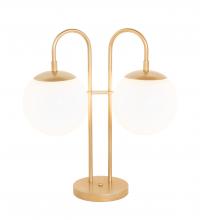 Meyda White 254472 - 21&#34; High Bola Deux 2 Light Table Lamp