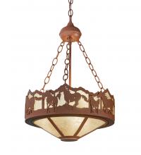 Meyda White 254760 - 16&#34; Wide Running Horses Inverted Pendant