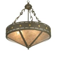 Meyda White 26923 - 24&#34; Wide Craftsman Target Inverted Pendant