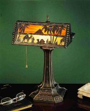 Meyda White 27142 - 15.5&#34;H Camel Mission Banker&#39;s Lamp