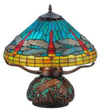 Meyda White 27159 - 17&#34;H Tiffany Dragonfly w/Tiffany Mosaic Base Table Lamp