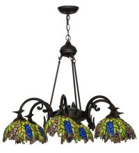 Meyda White 27397 - 32&#34;W Tiffany Honey Locust 6 LT Chandelier
