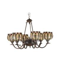 Meyda White 27404 - 32&#34;W Jeweled Basket 6 LT Chandelier