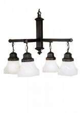 Meyda White 27621 - 26&#34;W Bungalow White Alabaster Swirl 4 LT Chandelier