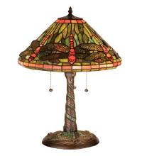 Meyda White 27812 - 21&#34;H Tiffany Dragonfly w/ Twisted Fly Mosaic Base Table Lamp
