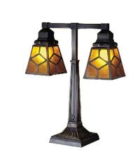 Meyda White 27879 - 20&#34; High Diamond Craftsman 2 Arm Desk Lamp