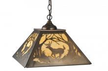 Meyda White 27182 - 16&#34;Sq Deer at Dawn Pendant