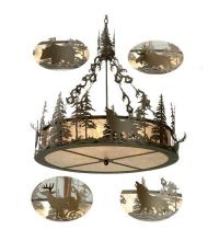 Meyda White 28711 - 34&#34;W Wildlife at Dusk Inverted Pendant
