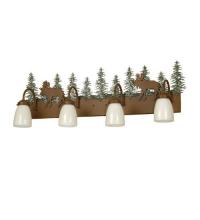 Meyda White 29474 - 35&#34;W Wandering Moose 4 LT Vanity Light