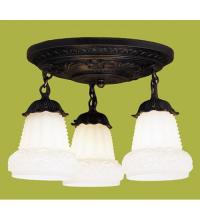Meyda White 30543 - 12&#34; Wide White Puffy Rose 3 Light Semi-Flushmount