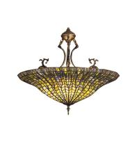 Meyda White 30993 - 24&#34;W Tiffany Lotus Leaf Inverted Pendant