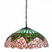 Meyda White 31144 - 22&#34; Wide Tiffany Cabbage Rose Pendant