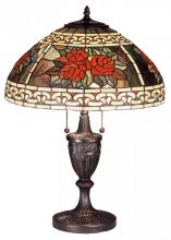 Meyda White 37788 - 25&#34; High Roses & Scrolls Table Lamp