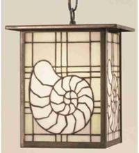 Meyda White 47765 - 9&#34;Sq Nautilus Lantern Pendant