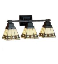 Meyda White 48028 - 20&#34;W Diamond Band Mission 3 LT Vanity Light