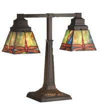 Meyda White 48203 - 19.5&#34;H Prairie Dragonfly 2 Arm Desk Lamp