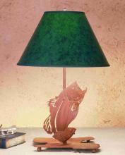 Meyda White 49791 - 21.5&#34;H Leaping Bass Faux Leather Shade Table Lamp
