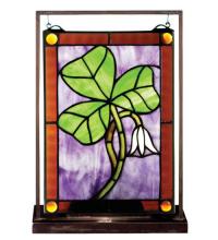 Meyda White 50036 - 9.5&#34;W X 10.5&#34;H Shamrock Lighted Mini Tabletop Window