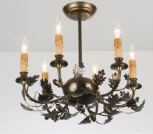 Meyda White 50095 - 19&#34; Wide Oak Leaf & Acorn 6 LT Mini Chandelier