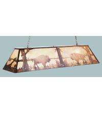 Meyda White 50112 - 72&#34; Long Buffalo at Lake Oblong Pendant