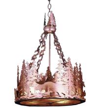 Meyda White 50186 - 16&#34;W Moose at Dusk Inverted Pendant