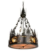 Meyda White 50282 - 22&#34;W Bear at Dusk Inverted Pendant