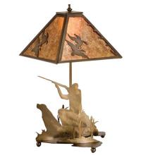 Meyda White 50402 - 20&#34;H Duck Hunter W/Dog Table Lamp