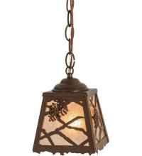 Meyda White 50940 - 6&#34;Sq Spruce Pine Mini Pendant