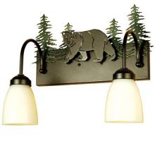 Meyda White 51063 - 16&#34; Wide Lone Bear 2 Light Vanity Light