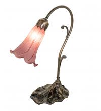 Meyda White 51594 - 15&#34; High Lavender Tiffany Pond Lily Accent Lamp