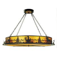 Meyda White 52372 - 60&#34; Wide Elk at Lake Inverted Pendant