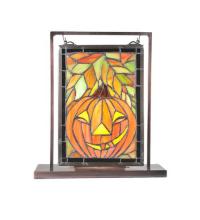 Meyda White 65267 - 9.5&#34;W X 10.5&#34;H Jack O&#39;Lantern Lighted Mini Tabletop Window