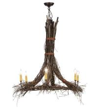 Meyda White 67729 - 36&#34;W Twigs 6 LT Chandelier
