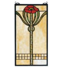 Meyda White 67789 - 11&#34;W X 20&#34;H Parker Poppy Stained Glass Window