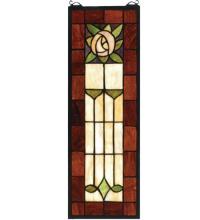Meyda White 67791 - 8&#34;W X 24&#34;H Pasadena Rose Stained Glass Window