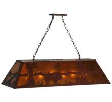 Meyda White 68092 - 48&#34; Long Buffalo at Lake Oblong Pendant