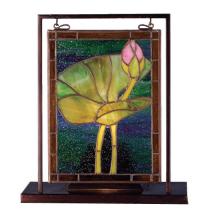 Meyda White 68353 - 9.5&#34;W X 10.5&#34;H Tiffany Pond Lily Lighted Mini Tabletop Window