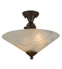 Meyda White 68692 - 18&#34;W Deco Ball Blush Swirl Semi-Flushmount