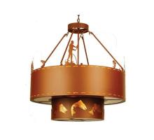 Meyda White 68924 - 36&#34;W Fly Fishing Creek Inverted Pendant