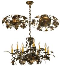 Meyda White 70624 - 31&#34;W Oak Leaf 9 LT Chandelier