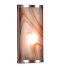 Meyda White 70876 - 5.5&#34;W Cylinder Cognac Swirl Fused Glass Wall Sconce