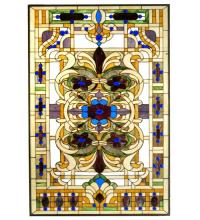 Meyda White 71888 - 32&#34;W X 48&#34;H Estate Floral Stained Glass Window