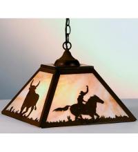 Meyda White 74034 - 16&#34; Square Rustlers Pendant