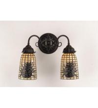 Meyda White 74048 - 14.5&#34; Wide Pine Barons 2 LT Wall Sconce