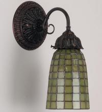 Meyda White 74055 - 5&#34; Wide Geometric Green Wall Sconce