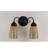 Meyda White 74058 - 14.5&#34; Wide Geometric Beige 2 LT Wall Sconce
