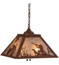 Meyda White 76323 - 16&#34;Sq Quail Hunter W/Dog Pendant