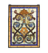 Meyda White 77999 - 20"W X 27"H Mandolin Stained Glass Window